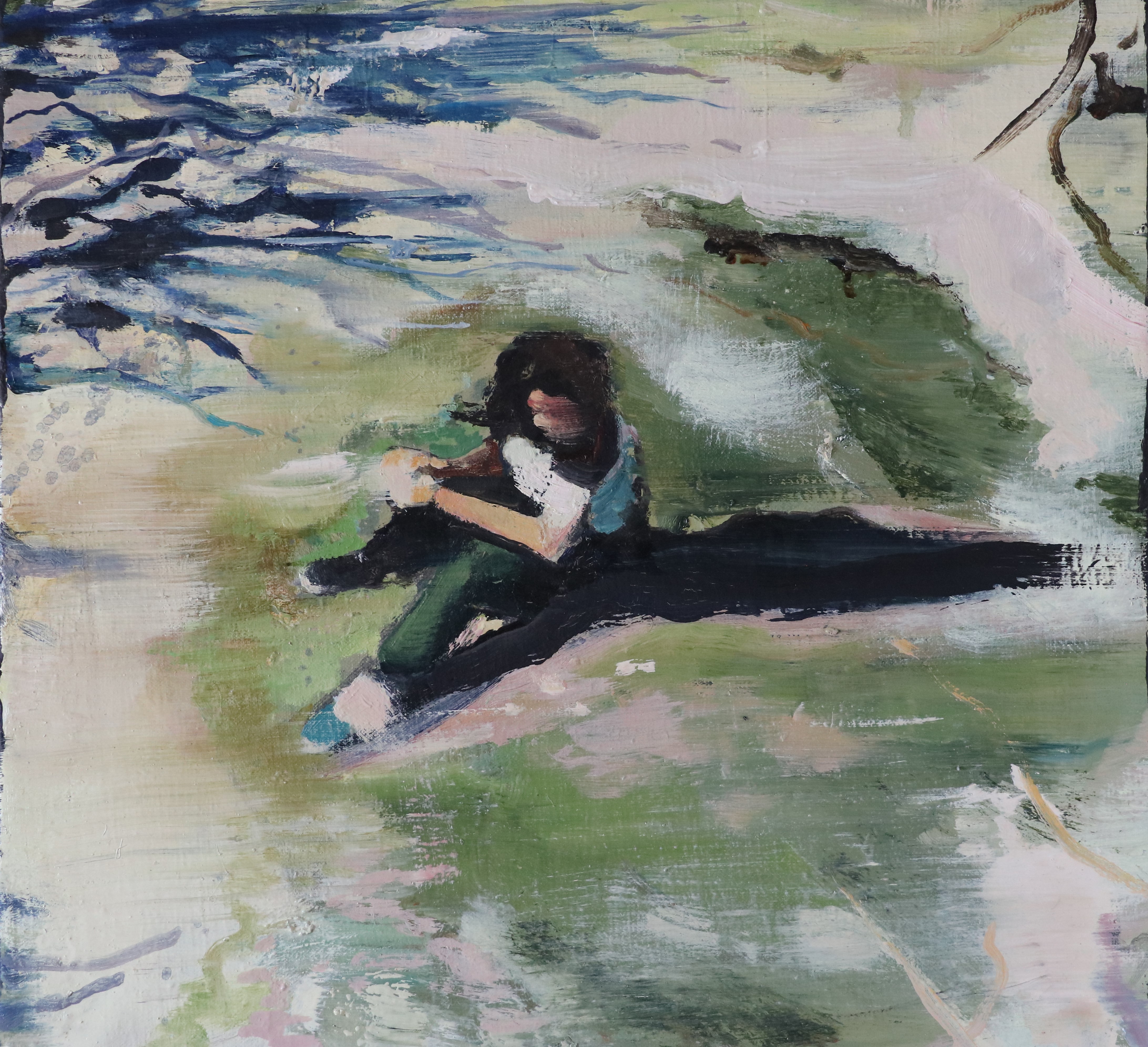 Echoes in green, 40x40 2025